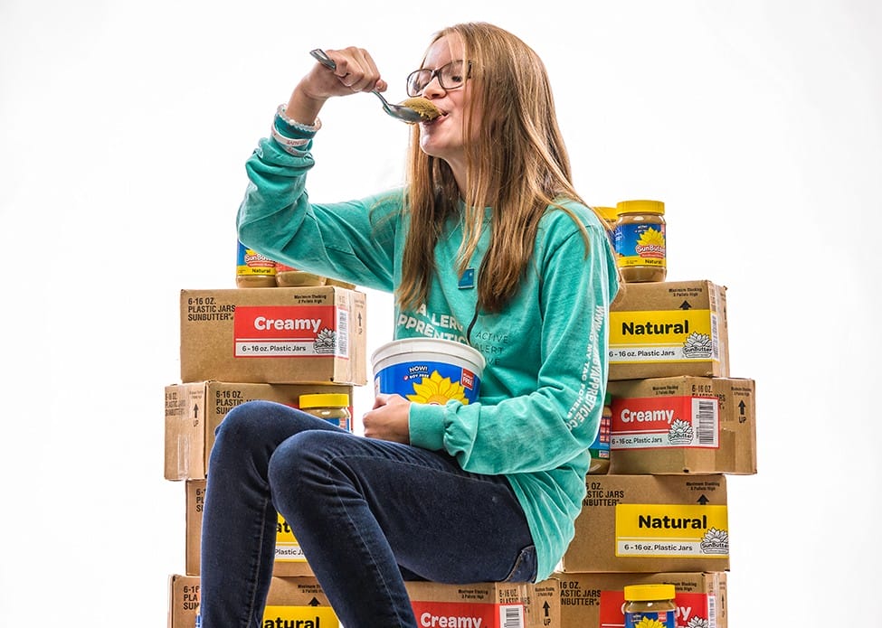 Sunbutter Haley Deibert eating