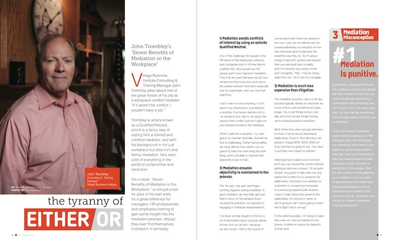 John Trombley of the Village Business Institute's tip for mediation