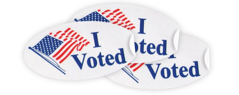 I Voted Stickers MBA City Council