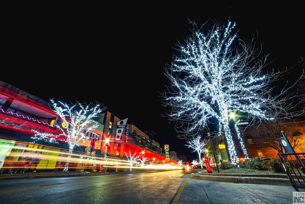 Downtown Fargo at night