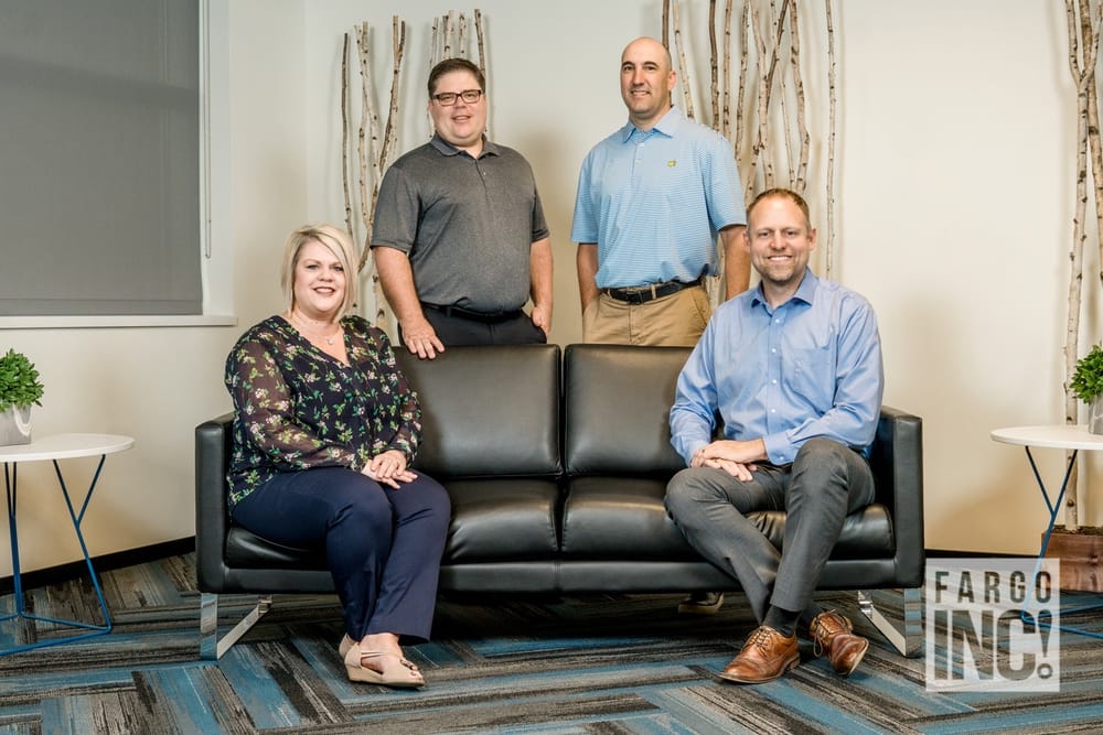  Kris Hanneman, Brian Gramer, Chris Howell and Nate Medhus with First Community Credit Union