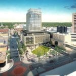 Aerial View Projection of Block 9 Plaza