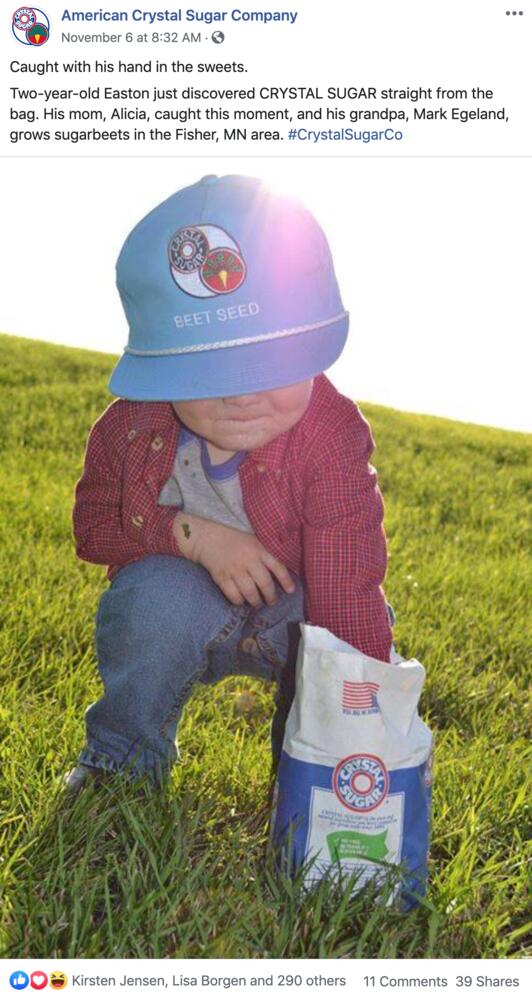 American Crystal Sugar Company post about product contributors.