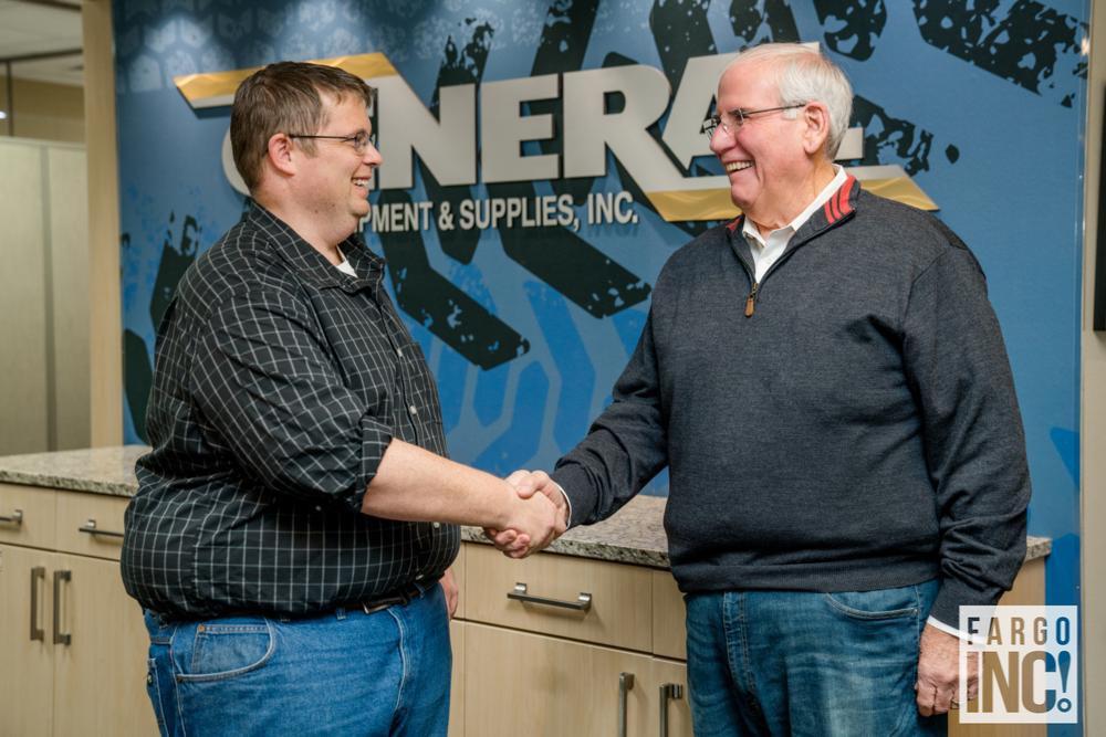 Matt Chaussee (left) and Don Shilling (right) developed a partnership after a North Dakota Workforce Development Council meeting.
