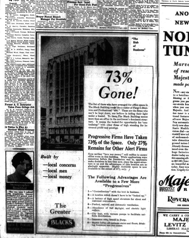 1930 Black Building Advertisement