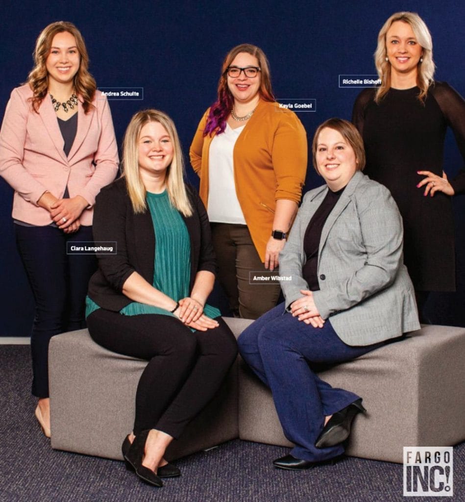 Back Row: (Left to Right) Andrea Schulte, Kayla Goebel and Richelle Bishoff
Front Row: (Left to Right) Ciara Langehaug and Amber Wibstad