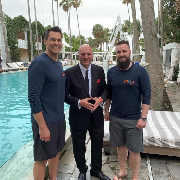 (Left to Right) Erik Hopperstad (President), Kevin O'Leary (Shark and investor), and Brian Brasch (CEO).