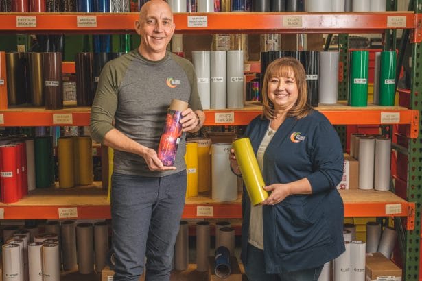 Kirk Anton and Tricia Huson Barse Heat Transfer Warehouse Owners